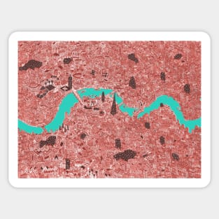 Super Cool Red London map Sticker